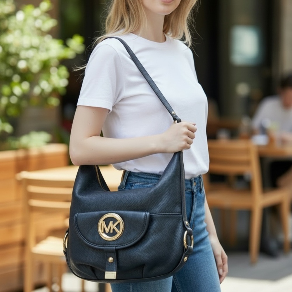 Michael Kors Dark Blue Hobo Bag